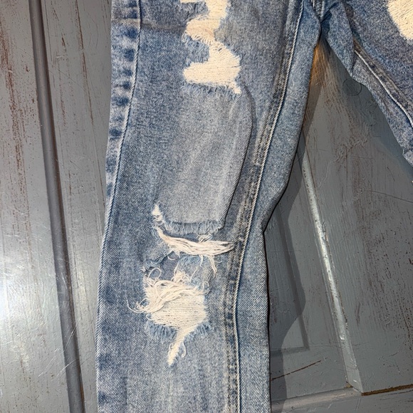 Tinseltown‎ Juniors Sz 3 Blue Denim Stretch Ripped Thrashed Distressed Jeans - Picture 8 of 9